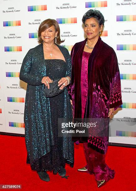 Actress Debbie Allen and her sister, Phylicia Rashad arrive for the formal Artist's Dinner honoring the recipients of the 39th Annual Kennedy Center...