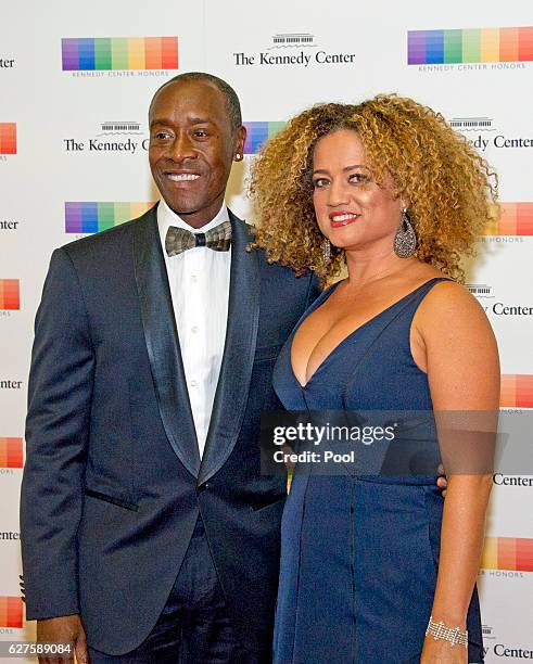 American actor Don Cheadle and his wife, Bridgid Coulter, arrive for the formal Artist's Dinner honoring the recipients of the 39th Annual Kennedy...