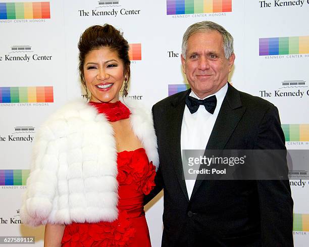 Julie Chen and Les Moonves arrive for the formal Artist's Dinner honoring the recipients of the 39th Annual Kennedy Center Honors hosted by United...