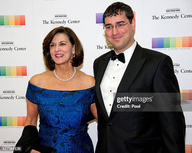 Victoria Reggie Kennedy and guest arrive for the formal Artist's Dinner honoring the recipients of the 39th Annual Kennedy Center Honors hosted by...