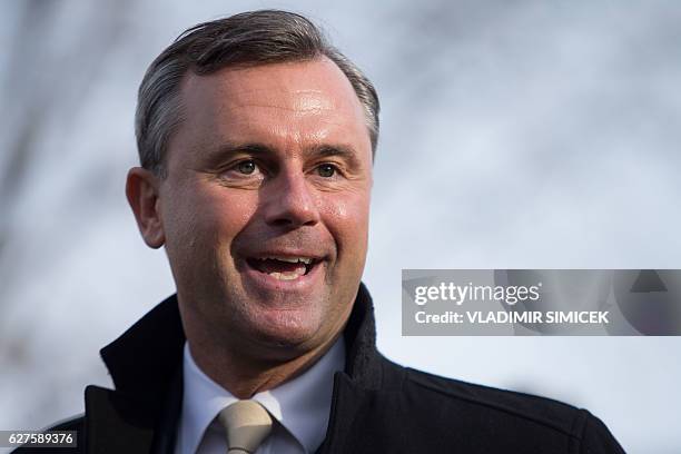 Austrian far-right Freedom Party presidential candidate Norbert Hofer leaves a polling station after he casted his ballot in Pinkafeld, Austria, on...