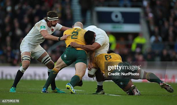 England's Tom Wood during Old Wealth Series match between England against Australia at Twickenham stadium , London, Britain - 03 December 2016