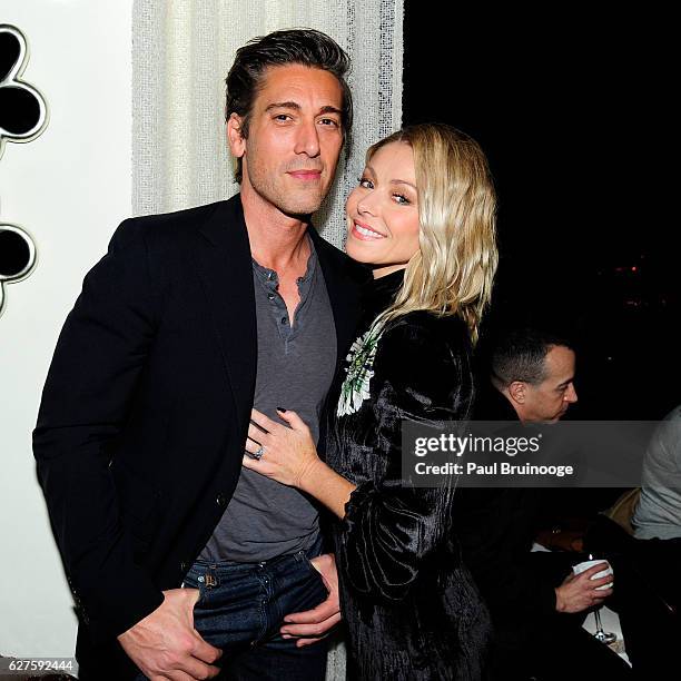 David Muir and Kelly Ripa attend The Cinema Society with Piaget host the after party for EuropaCorps "Miss Sloane" at 432 Park Avenue Residence 86B...