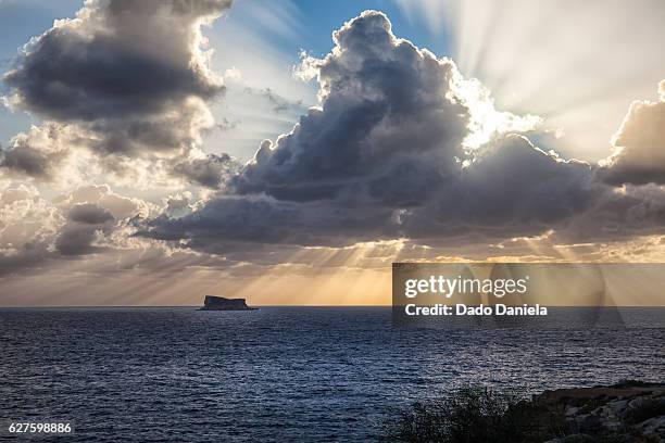 sunset at malta - st julians bay stock pictures, royalty-free photos & images