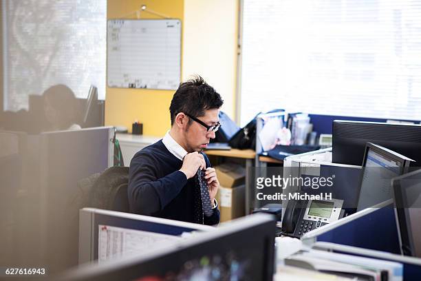 Businessman working on the desk in office