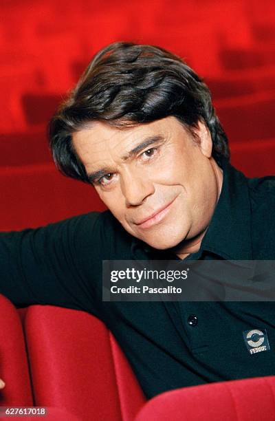 French actor, singer, businessman, politician and television host Bernard Tapie.