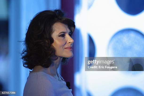 French actress Fanny Ardant , special guest on host Michel Drucker's Sunday television show "Vivement Dimanche".