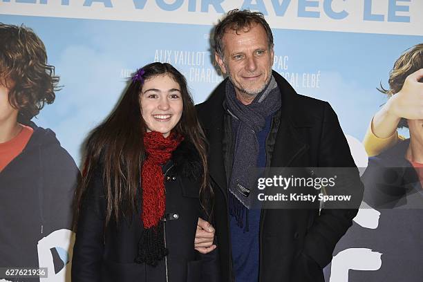 Alix Vaillot and Charles Berling attend the "Le Coeur En Braille" Paris Premiere at Cinema Gaumont Marignan on December 4, 2016 in Paris, France.