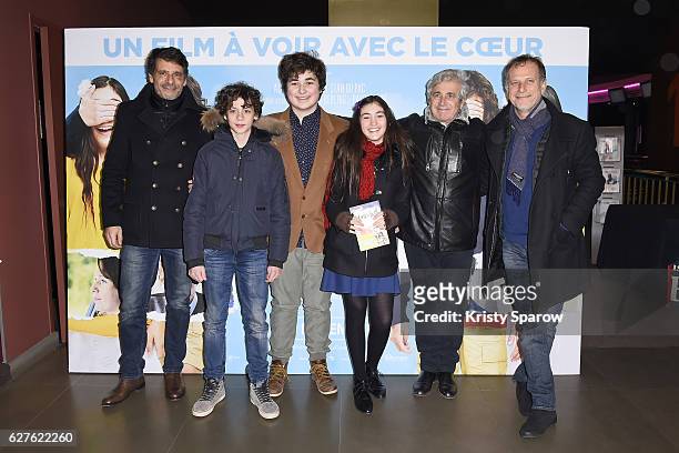 Pascal Elbe, Jean-Stan Du Pac, Antoine Khorsand, Alix Vaillot, Michel Boujenah and Charles Berling attend the "Le Coeur En Braille" Paris Premiere at...