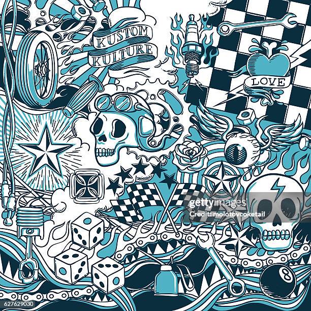 illustrations, cliparts, dessins animés et icônes de arrière-plan de hot rod antique - flamme dessin