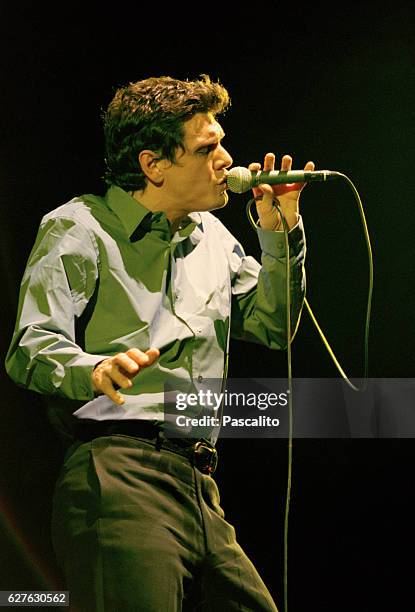 French singer, songwriter and actor Marc Lavoine in concert in Lille.