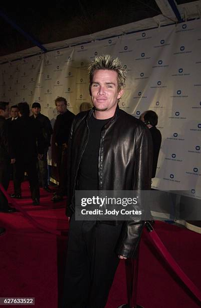 Sugar Ray's Mark McGrath arrives at the Warner Brothers Grammy party.