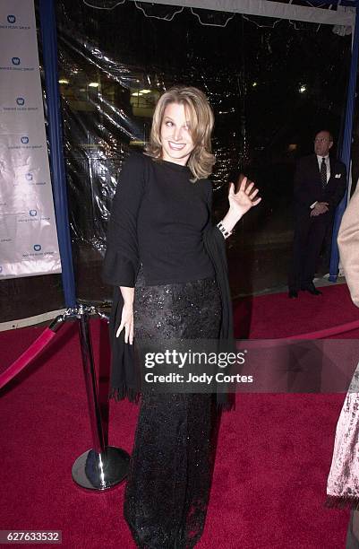 Bridget Fonda arrives at the Warner Brothers Grammy party.