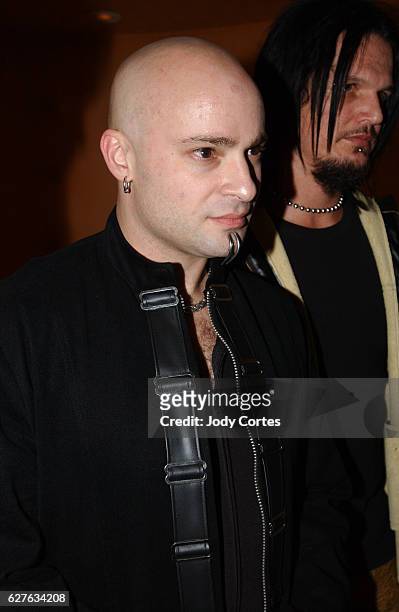Vocalist David Draiman arrives at the Warner Music Group and Entertainment Weekly post-Grammy party.