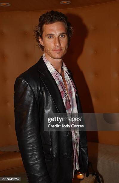 Matthew McConaughey arrives at the Warner Music Group and Entertainment Weekly post-Grammy party.