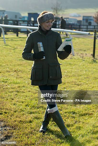 Victoria Pendleton poses for photographers during a point-to-point meeting at Barbury Castle Race course, Wiltshire. PRESS ASSOCIATION Photo. Picture...