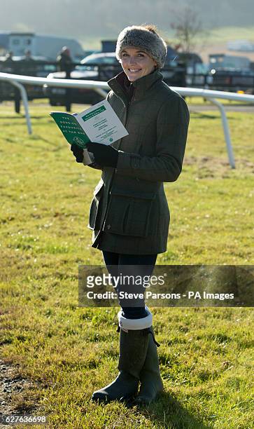 Victoria Pendleton poses for photographers during a point-to-point meeting at Barbury Castle Race course, Wiltshire. PRESS ASSOCIATION Photo. Picture...