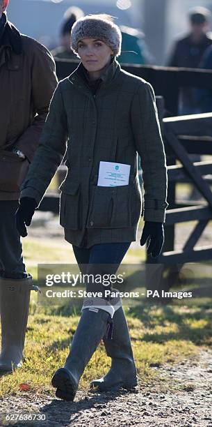 Victoria Pendleton during a point-to-point meeting at Barbury Castle Race course, Wiltshire.