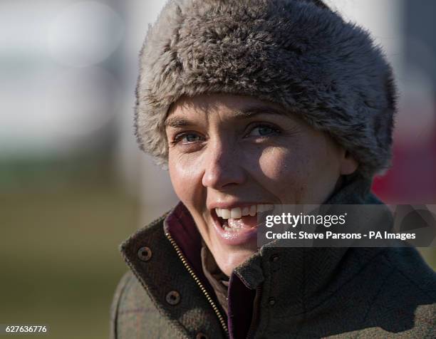 Victoria Pendleton during a point-to-point meeting at Barbury Castle Race course, Wiltshire.