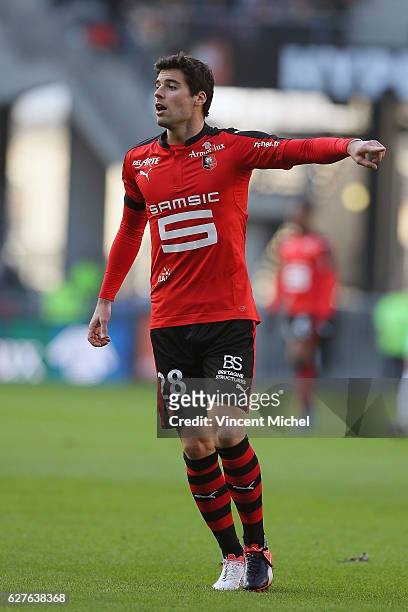 Yoann Gourcuff of Rennes during the Ligue 1 match between Stade Rennais and AS Saint-Etienne at Roazhon Park on December 4, 2016 in Rennes, France.