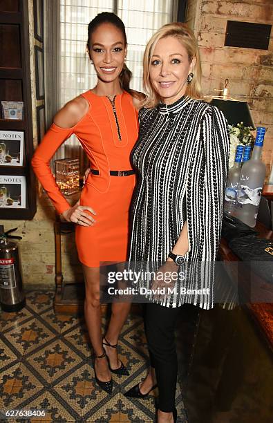 Joan Smalls and Nadja Swarovski attend The Fashion Awards in partnership with Swarovski nominees' lunch hosted by the British Fashion Council with...