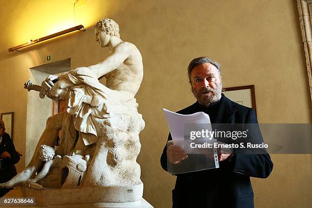 Franco Nero attends the Songs Of Stone' By Gabriele Tinti at Museo Nazionale Romano Palazzo Altemps on December 4, 2016 in Rome, Italy.