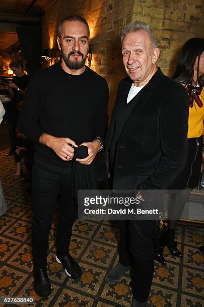 Konstantinos Katalakinos and Jean-Paul Gaultier attend The Fashion Awards in partnership with Swarovski nominees' lunch hosted by the British Fashion...