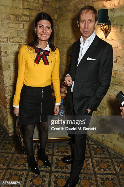 Giovanna Battaglia and Nick Knight attend The Fashion Awards in partnership with Swarovski nominees' lunch hosted by the British Fashion Council with...