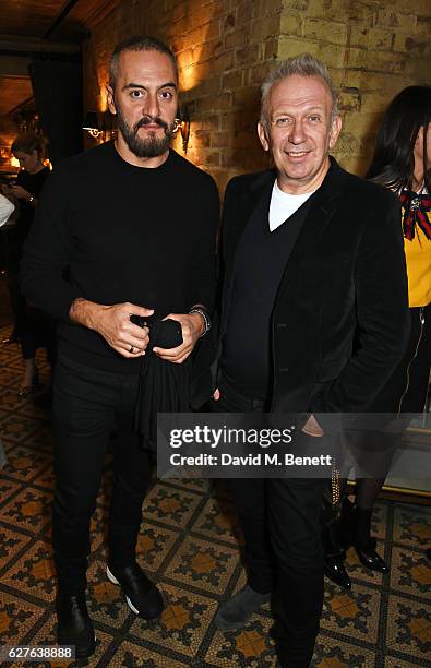 Konstantinos Katalakinos and Jean-Paul Gaultier attend The Fashion Awards in partnership with Swarovski nominees' lunch hosted by the British Fashion...