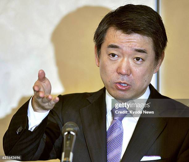 Japan - Osaka Mayor Toru Hashimoto, who is also co-head of the opposition Japan Restoration Party, attends a press conference in Osaka on Feb. 3,...