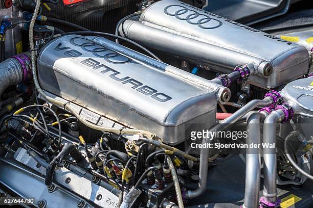 audi r8 le mans prototype sports-prototype race car engine - turbo stockfoto's en -beelden