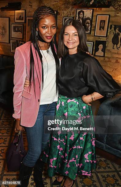 Naomi Campbell and Dame Natalie Massenet attend The Fashion Awards in partnership with Swarovski nominees' lunch hosted by the British Fashion...