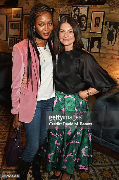Naomi Campbell and Dame Natalie Massenet attend The Fashion Awards in partnership with Swarovski nominees' lunch hosted by the British Fashion...