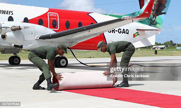 Prince Harry leaves Eugene F. Correia International Airport on the final morning of an official visit to the Caribbean on December 4, 2016 in...