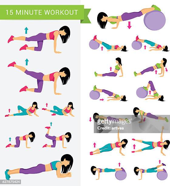 fitness workout - aerobics stock illustrations