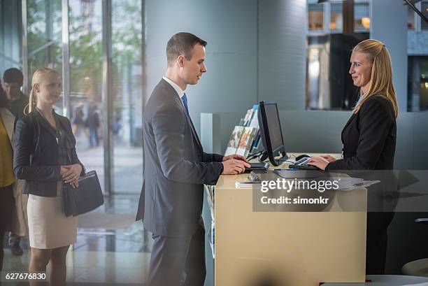 bank counter - bankschalter stock-fotos und bilder