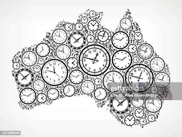 australien auf zeit und uhr vektor icon muster - 10 seconds or greater stock-grafiken, -clipart, -cartoons und -symbole