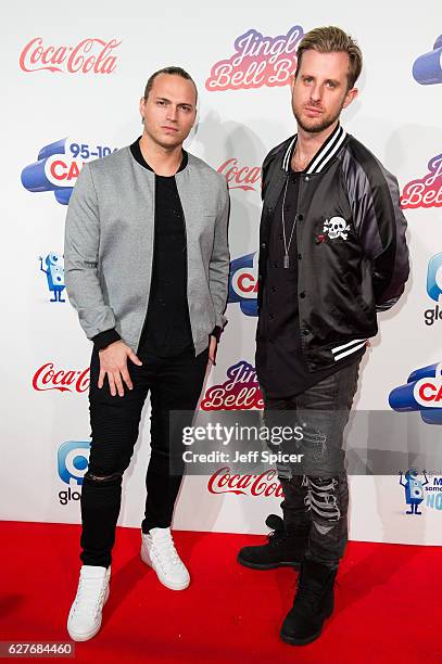 Cameron Edwards and Joe Lenzie from Sigma attend Capital's Jingle Bell Ball with Coca-Cola on December 4, 2016 in London, United Kingdom.