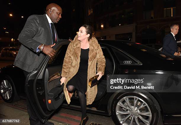 Olivia Colman arrives in an Audi at the British Independent Film Awards at Old Billingsgate Market on December 4, 2016 in London, England.