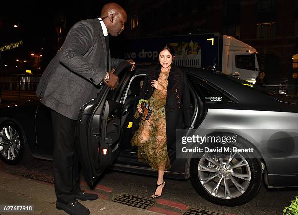 Bel Powley arrives in an Audi at the British Independent Film Awards at Old Billingsgate Market on December 4, 2016 in London, England.