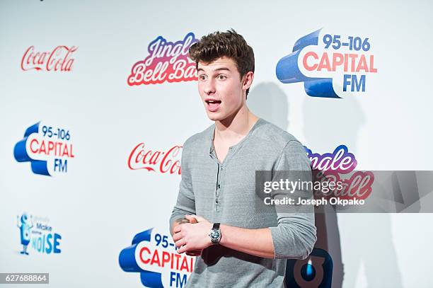 Shawn Mendes attends Capital's Jingle Bell Ball with Coca-Cola on December 4, 2016 in London, United Kingdom.