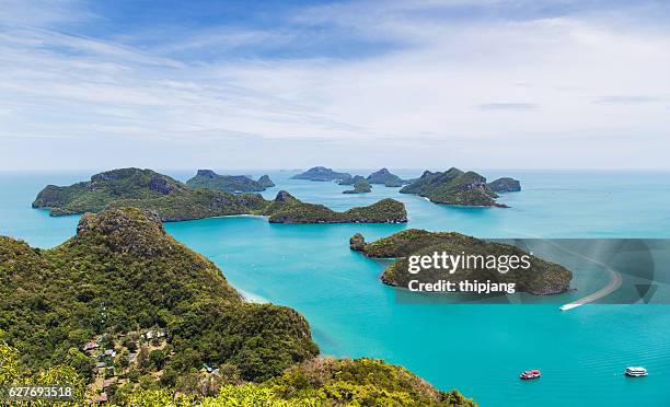 view over mu koh ang thong marine park - koh samui stock pictures, royalty-free photos & images