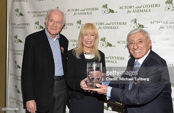 Actors Mike Farrell, Loretta Swit and Jamie Farr attend Actors And Others For Animals' Joy To The Animals luncheon fundraiser at Universal City...