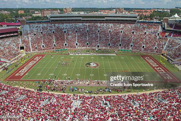 Overview of Doak Campbell stadium as the Florida State Seminoles take on the Charleston Southern Buccaneers. The Seminoles won 52-8 in their home...