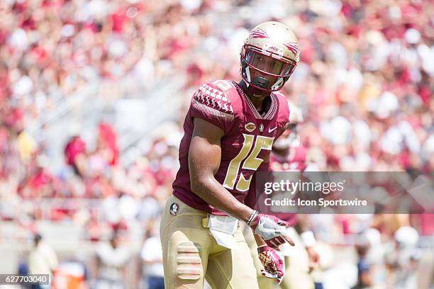 Florida State WR Travis Rudolph during the game between the Florida State Seminoles and the Charleston Southern Buccaneers at Doak Campbell Stadium...
