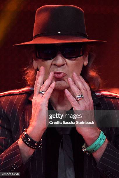 Udo Lindenberg attends the television show 2016! Menschen, Bilder, Emotionen - RTL Jahresrueckblick on December 4, 2016 in Cologne, Germany.