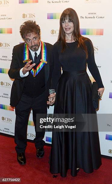 Honoree Al Pacino arrives with Lucila Sola at the 39th Annual Kennedy Center Honors at The Kennedy Center on December 4, 2016 in Washington, DC.