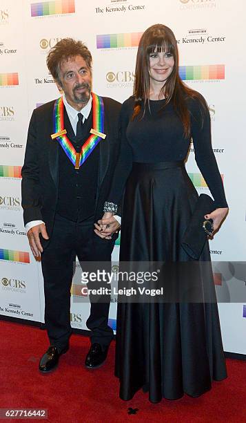 Honoree Al Pacino and Lucila Sola arrive at the 39th Annual Kennedy Center Honors at The Kennedy Center on December 4, 2016 in Washington, DC.
