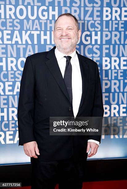Film Producer Harvey Weinstein attends the 2017 Breakthrough Prize at NASA Ames Research Center on December 4, 2016 in Mountain View, California.