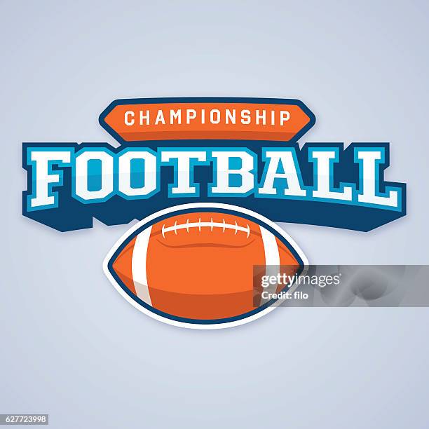 stockillustraties, clipart, cartoons en iconen met football championship badge symbol - american football bal